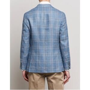 Lauren Ralph Lauren Black Label Wool Blend Sport Blazer Blue Brown Men Size 48R